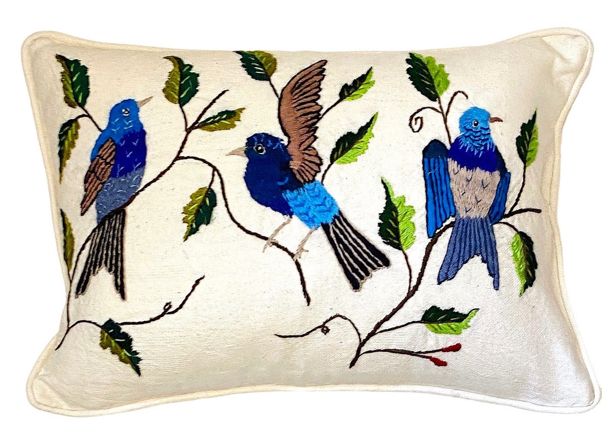 Zea Embroidered Lumbar Pillow