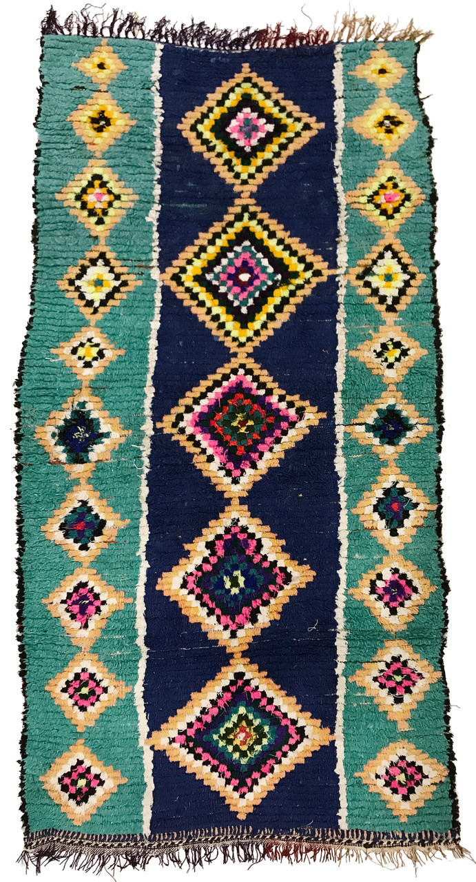 Magenta, blue, teal, aqua, yellow, orange Aztec tribal pattern