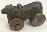 Handmade Vintage Wooden Pull Toy 4  India (4.5"w x 10.75")