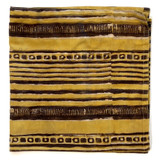 Hand Block Printed Natural Dyed Napkins Stripe Mustard India Set of 4 