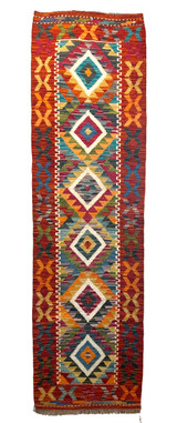 Handwoven Wool Kilim Runner Rug 7 Afghanistan