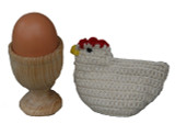 Handmade Crocheted and Wooden Egg Cup Guatemala