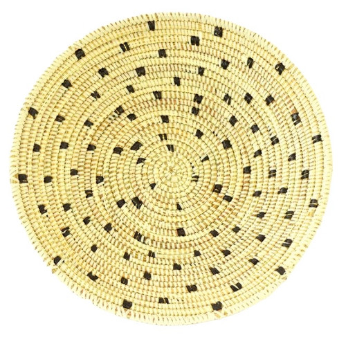 Handmade Grain Basket Cattails and Plastic Senegal