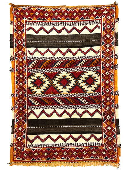 Creek Indian' Made-to-Order Fabric (Red/ Orange/ Brown)