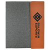 Laserable Leatherette / Gray Canvas Portfolio with Notepad 9 1/2" x 12" Rawhide