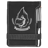 Laserable Leatherette Mini Notepad with Pen 3 1/4" x 4 3/4" Black/Silver