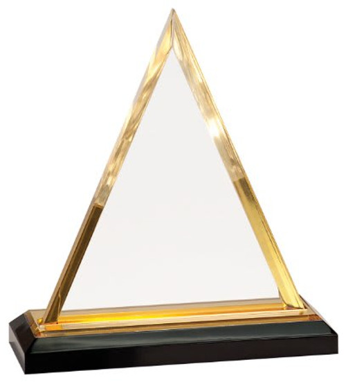 Triangle Impress Acrylic Award 7 3/4" Gold 