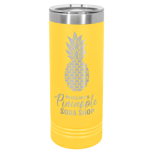 22 oz. Polar Camel Yellow Skinny Tumbler with Slider Lid