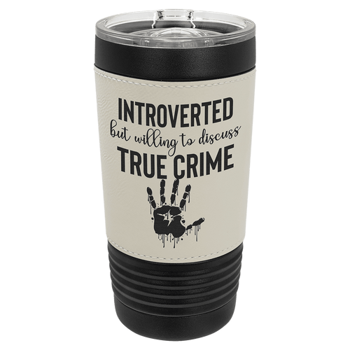 Polar Camel 20 oz. Ringneck Tumbler - Black with White Leatherette