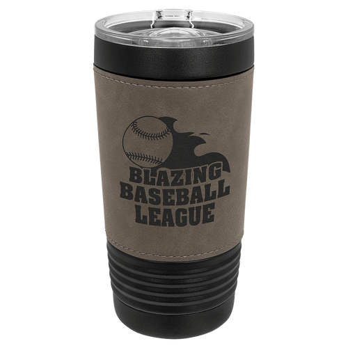 Polar Camel 20 oz. Ringneck Tumbler - Black with Gray Leatherette