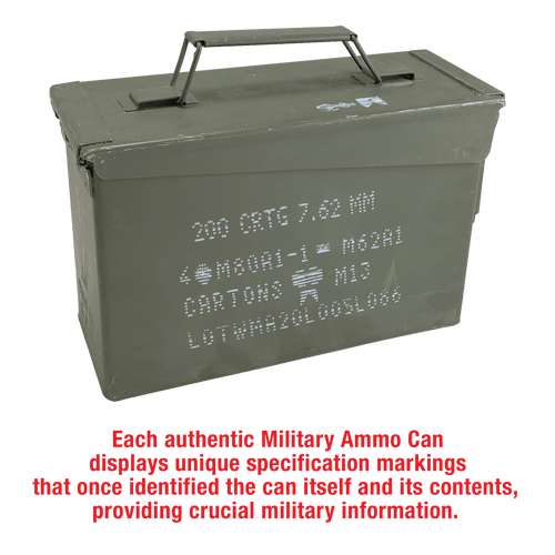 50 Caliber Army Surplus Steel Ammo Can