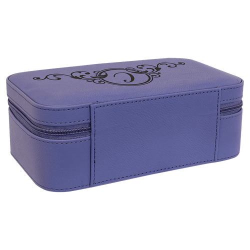 7 1/2" X 4 1/2" Purple Laserable Leatherette Jewelry Box