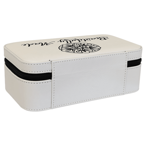7 1/2" X 4 1/2" White Laserable Leatherette Jewelry Box