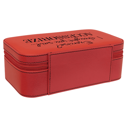 7 1/2" X 4 1/2" Red Laserable Leatherette Jewelry Box