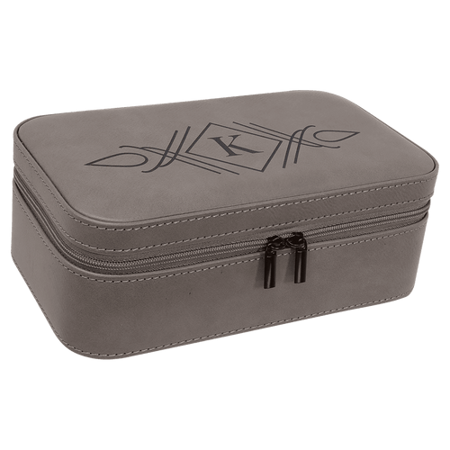 7 1/2" X 4 1/2" Gray Laserable Leatherette Jewelry Box