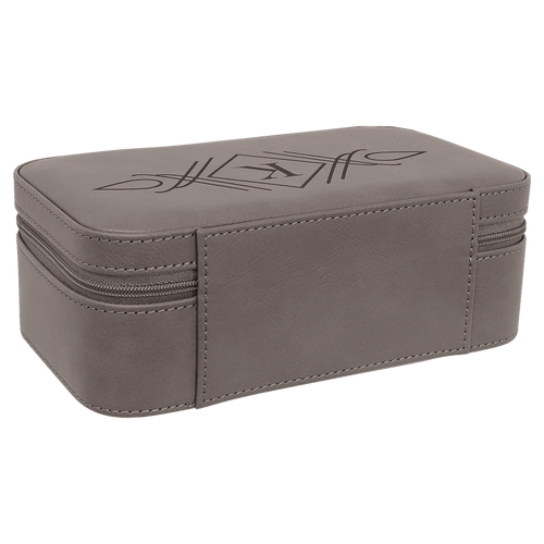 7 1/2" X 4 1/2" Gray Laserable Leatherette Jewelry Box