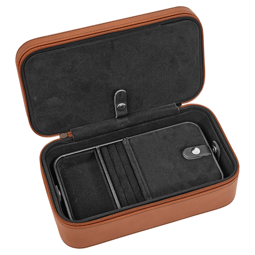 7 1/2" X 4 1/2" Gray Laserable Leatherette Jewelry Box
