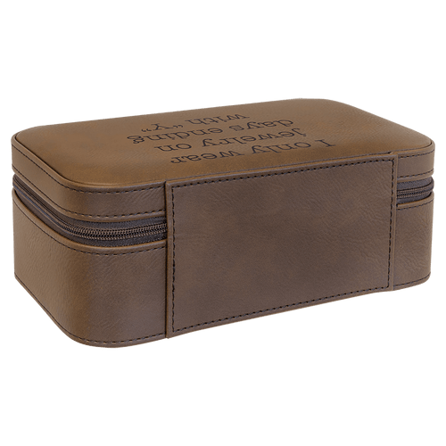 7 1/2" X 4 1/2" Dark Brown Laserable Leatherette