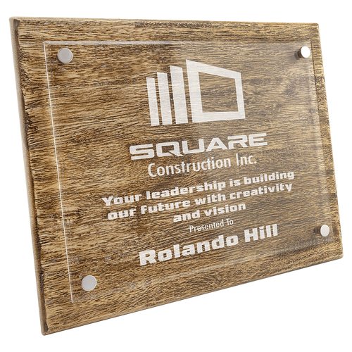 Barnwood Floating Acrylic Plaque 10 1/2" x 13"