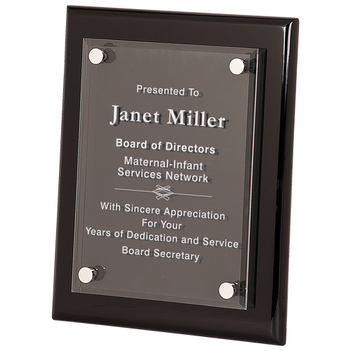 Black Piano Finish Floating Acrylic Plaque 8" x 10"