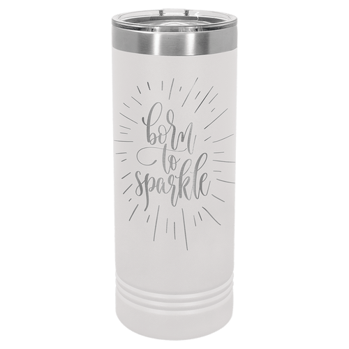 Polar Camel 22 oz. White Skinny Tumbler with Slider Lid