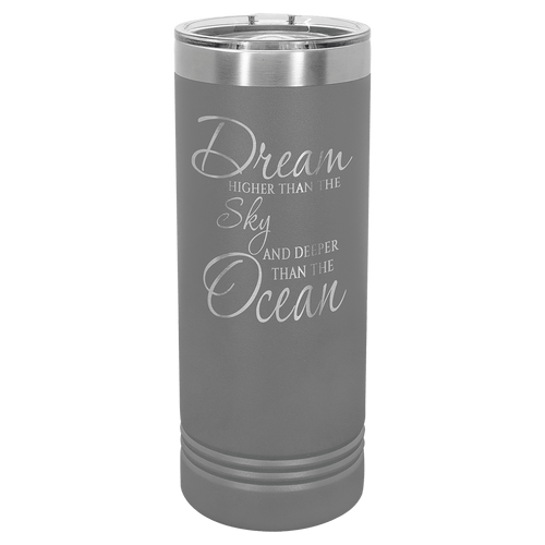 Polar Camel 22 oz. Dark Gray Skinny Tumbler with Slider Lid