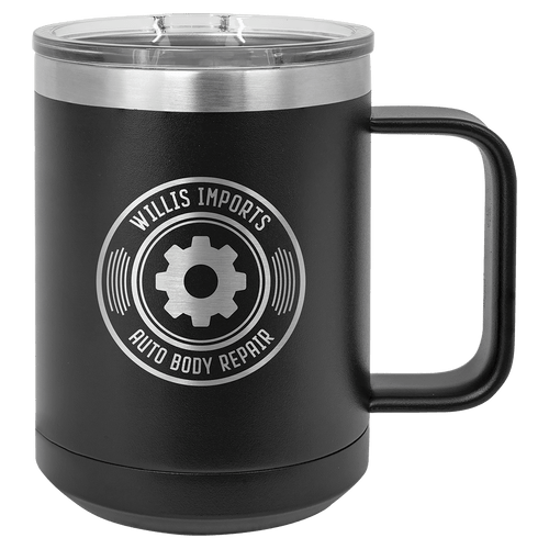 Polar Camel 15 oz. Black Vacuum Insulated Mug with Slider Lid