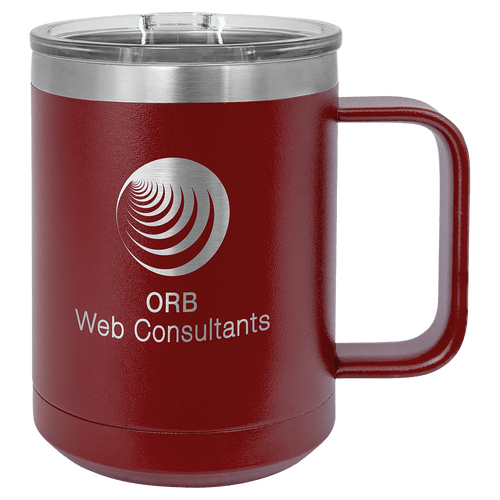 Polar Camel 15 oz. Maroon Vacuum Insulated Mug with Slider Lid