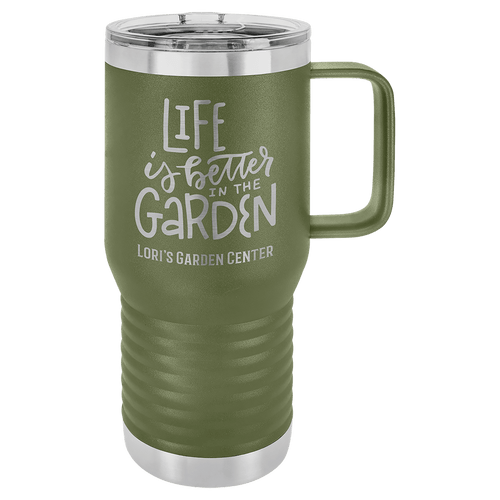 Polar Camel 20 oz. Olive Green Vacuum Insulated Travel Mug with Slider Lid