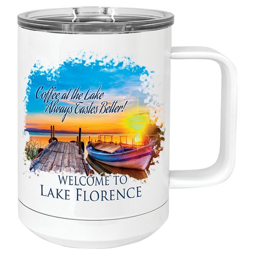 Sublimatable Polar Camel 15 oz. White Vacuum Insulated Mug with Slider Lid