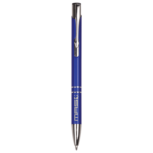 Aluminum  Laserable Pen Blue with Silver Trim
