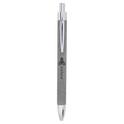 Laserable Leatherette Pen Gray