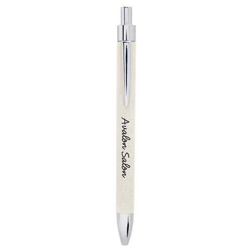 Laserable Leatherette Pen White