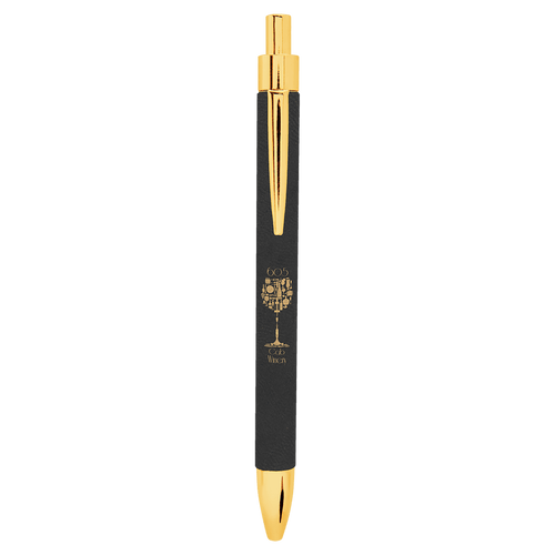 Laserable Leatherette Pen Black/Gold