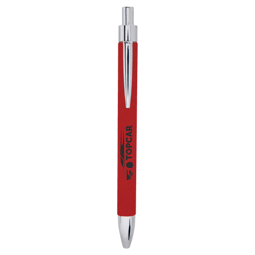Laserable Leatherette Pen Red