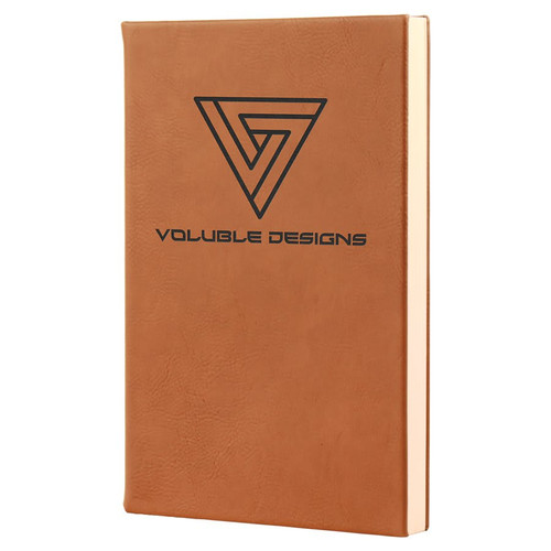 Laserable Leatherette Journal with Lined Notepad 5 1/4" x 8 1/4" Rawhide