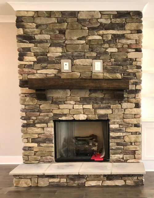 Rustic Style Mantel with Corbels