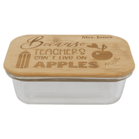 12 oz. Rectangle Glass Container with Bamboo Lid