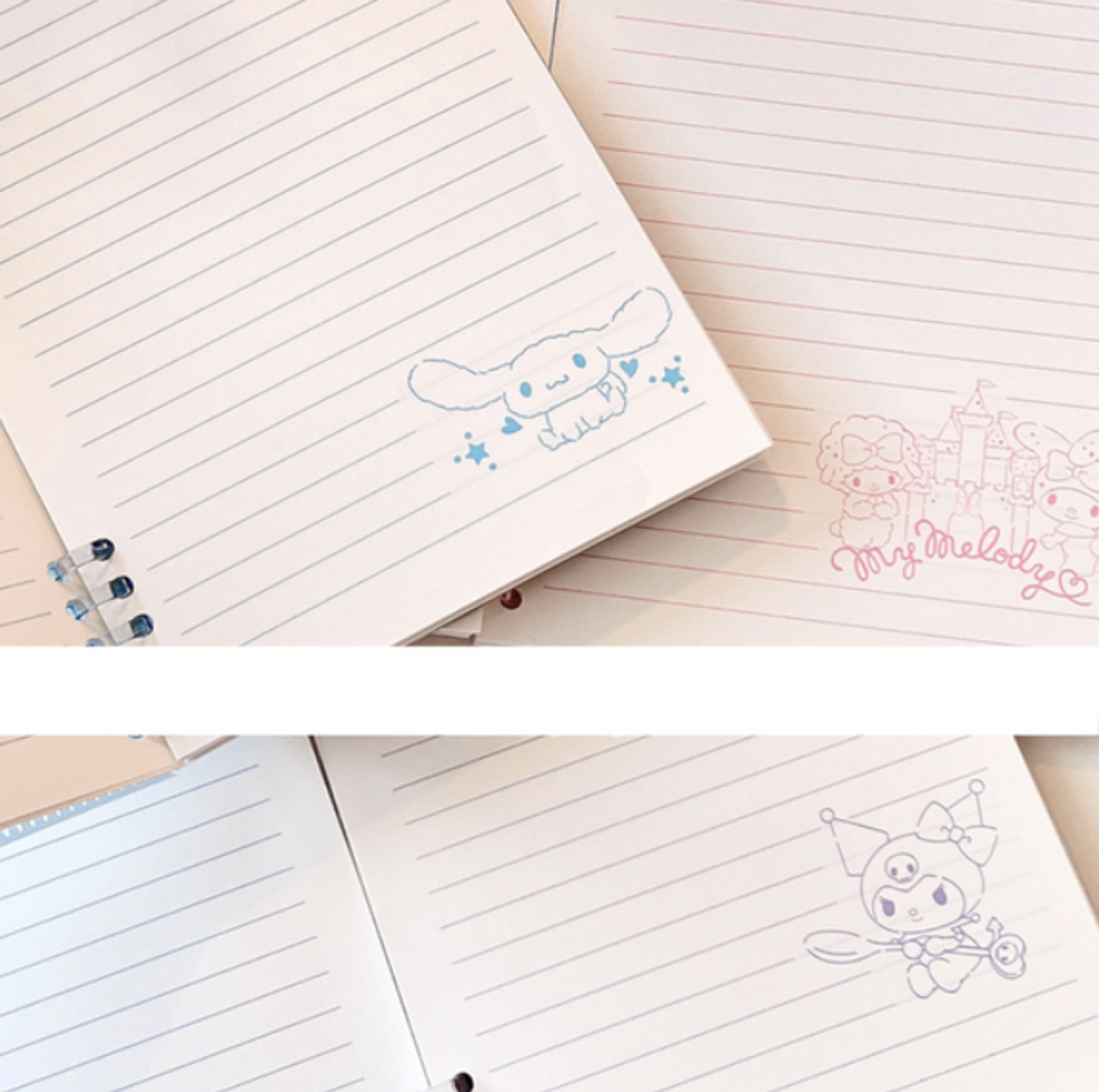 Sanrio Characters Classic Notebook A7 Pocket Journal Soft Cover 3.15 x  5.9 Blank + Squared Grid 100 Pages Bullet GTD Journal 5 Characters  Inspired by You.