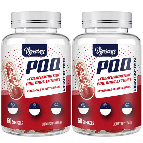 Vigorizar French Maritime Pine Bark Extract with PQQ, 120 Vegan Softgels
