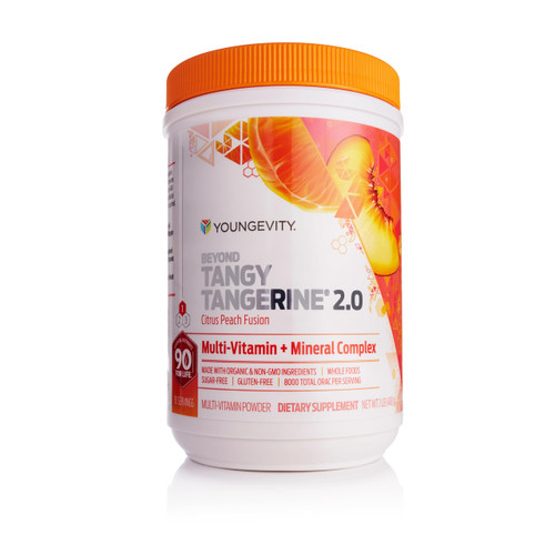 Youngevity Beyond Tangy Tangerine 2.0 Citrus Peach Fusion Multi-Vitamin & Mineral Complex - Made with Natural & Whole Foods | 8,000 ORAC
