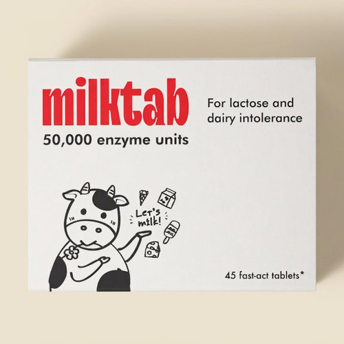 milktab - Superpowered Lactase Pills - Fast-Act Lactase Tablets for Dairy and Lactose Intolerance - Lactase Enzyme Supplement (45)
