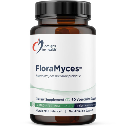 Designs for Health FloraMyces 500mg Saccharomyces Boulardii Probiotic - Gut Health Supplements - Shelf-Stable Digestive Probiotics for GI Health - Dairy-Free, Vegan Probiotic (60 Capsules)