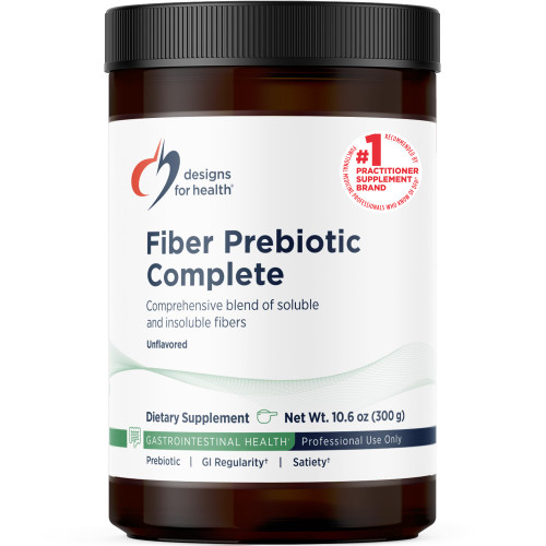Designs for Health Fiber Prebiotic Complete - 12 Digestive Fiber Blend Powder Supplement w/Psyllium Husk, Flax + Apple Pectin - Prebiotic Gut Support, Unflavored + Unsweetened (30 Servings / 300g)