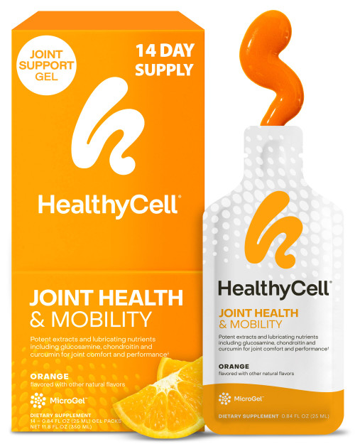 Healthycell Joint Health & Mobility Daily Liquid Supplement - Joint Support Supplement, Inflammation Response, Cartilage & Flexibility with Curcumin, Glucosamine & Chondroitin - 14 Gel Packs