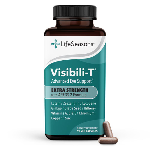 Visibili-T Extra Strength with AREDS 2 Formula - Vitamin Supplement for Eye Health & Vision Support - Lutein, Zeaxanthin, Chromium, Carrot, Bilberry, Grape Seed Extract & Ginkgo Biloba - 90 Capsules