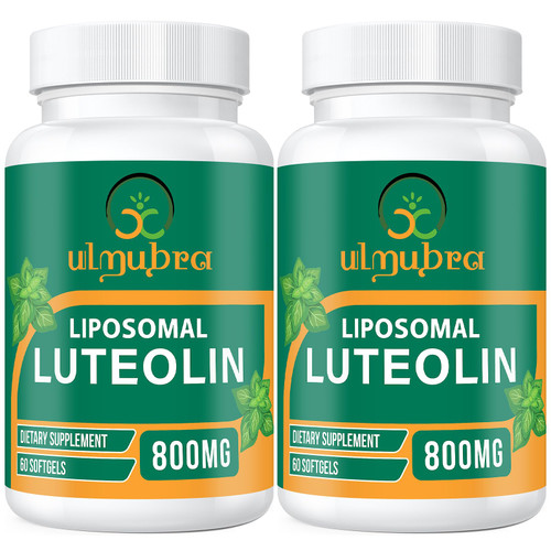 Ulmubra 800MG Liposomal Luteolin Supplement - Maximum Absorption, Premium Antioxidant Supplement for Brain & Overall Well-Being, 120 Softgels - 60-Day Supply