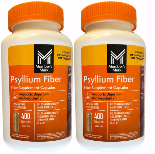 Member's Mark Fiber Capsules 2Pack (400 Count) Psyllium Husk is The #1 Doctor-Recommended Fiber Supplement.