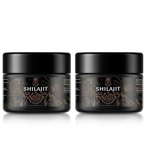 ALTAY MUMMIYO Shilajit Resin with Fulvic Acid & Trace Minerals, Original Siberian Pure Shilajit with 85+ Humic Acid Supplement, Support Metabolism & Immune System - 100 Serving / 50g (2 Pack), Gel