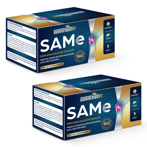 Quorinthiumax SAM e Supplement 500mg - Extra Strength SAM-e(S-Adenosylmethionine) for Mood, Liver & Join t | 25% More Potent Than 400mg SAM-e | Vegan | 120 Medical Blister Pack Capsules